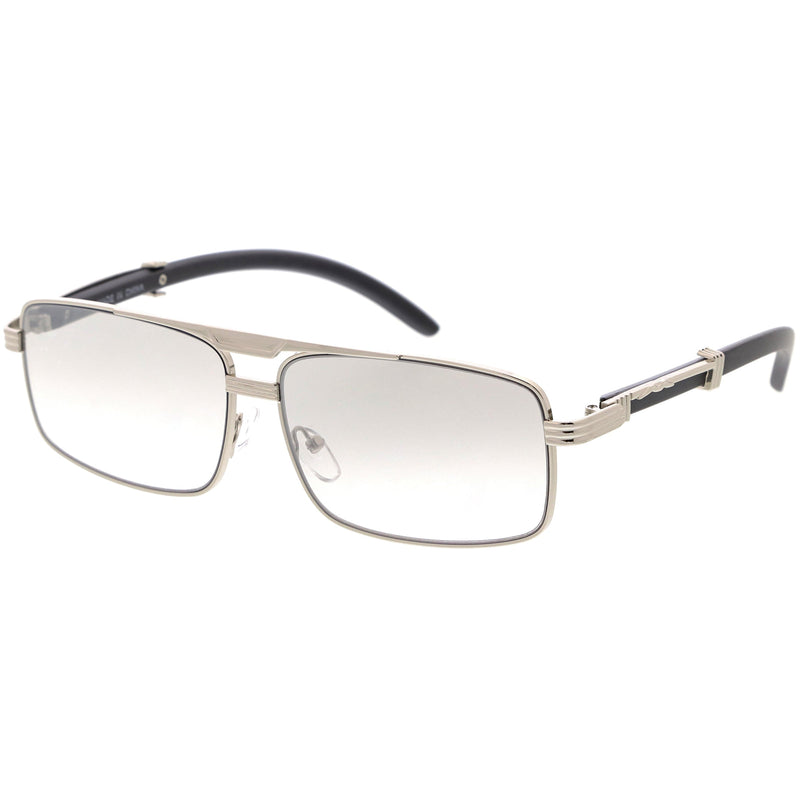 zeroUV Classy Dapper Neutral Metal Crossbar Square Sunglasses D245 Sunglasses