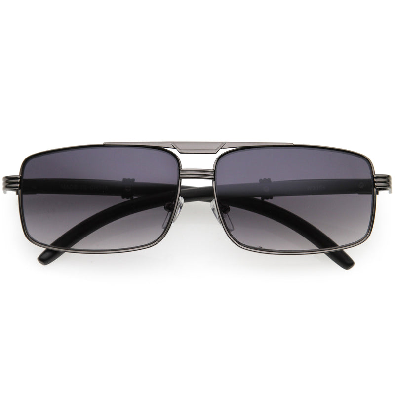 zeroUV Classy Dapper Neutral Metal Crossbar Square Sunglasses D245 Sunglasses