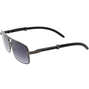 zeroUV Classy Dapper Neutral Metal Crossbar Square Sunglasses D245 Sunglasses