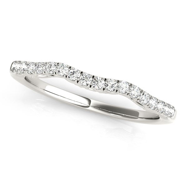 Bids.com 14k White Gold Wave Motif Diamond Wedding Band (1/5 cttw) Rings