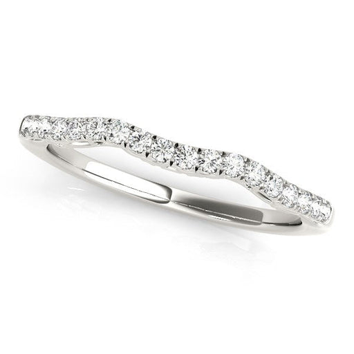 Bids.com 14k White Gold Wave Motif Diamond Wedding Band (1/5 cttw) Rings