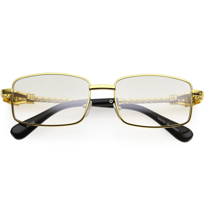 zeroUV Bold Retro Jaguar Metal Plated Detail Square Sunglasses D247 Sunglasses