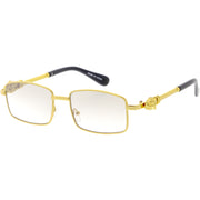 zeroUV Bold Retro Jaguar Metal Plated Detail Square Sunglasses D247 Sunglasses