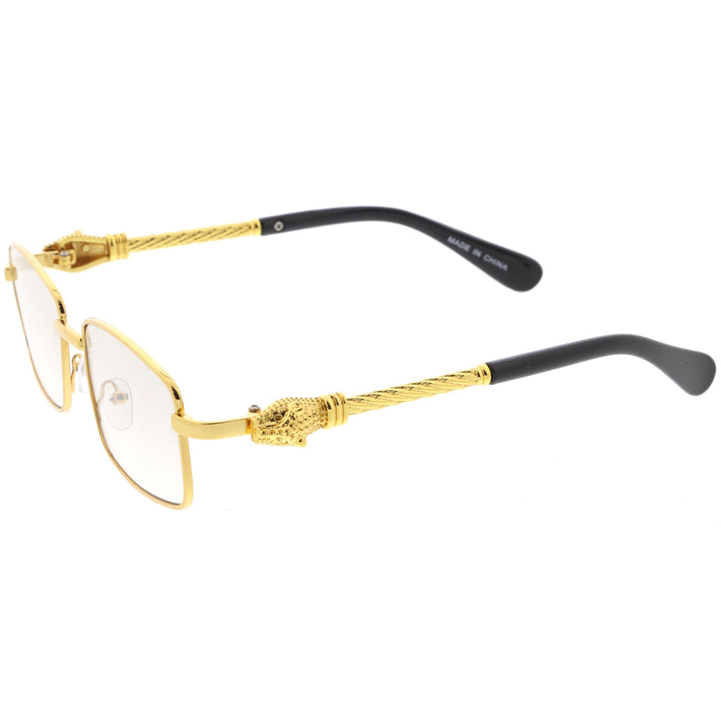 zeroUV Bold Retro Jaguar Metal Plated Detail Square Sunglasses D247 Sunglasses