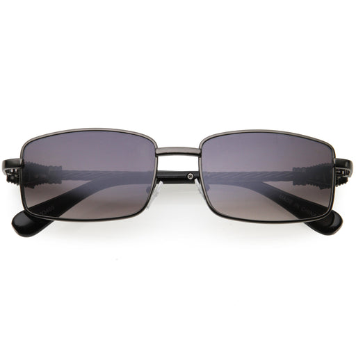 zeroUV Bold Retro Jaguar Metal Plated Detail Square Sunglasses D247 Sunglasses