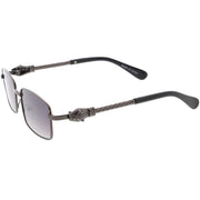 zeroUV Bold Retro Jaguar Metal Plated Detail Square Sunglasses D247 Sunglasses
