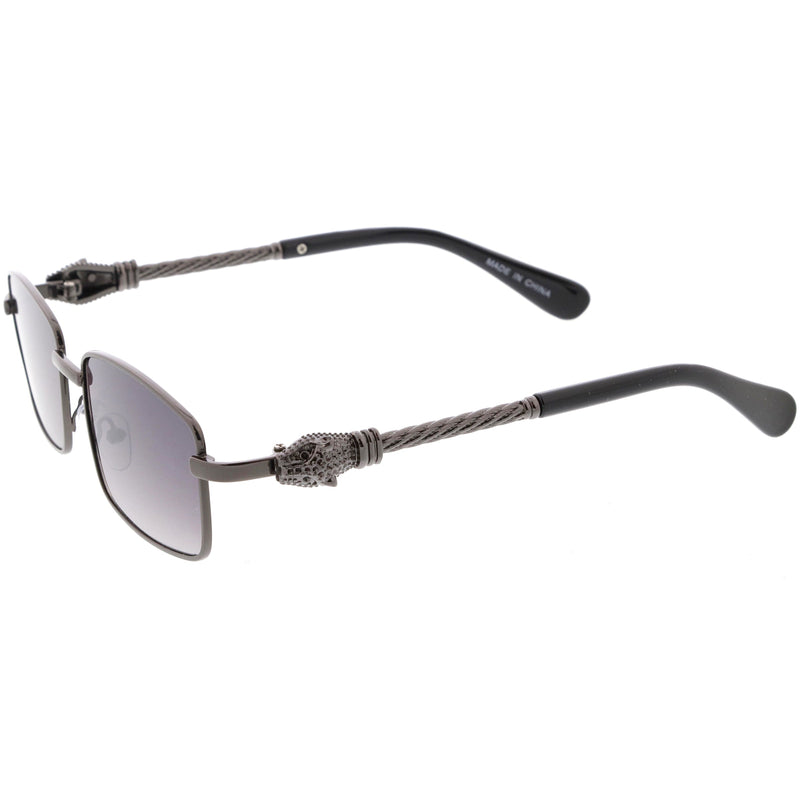 zeroUV Bold Retro Jaguar Metal Plated Detail Square Sunglasses D247 Sunglasses