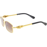 zeroUV Bold Retro Jaguar Metal Plated Detail Square Sunglasses D247 Sunglasses