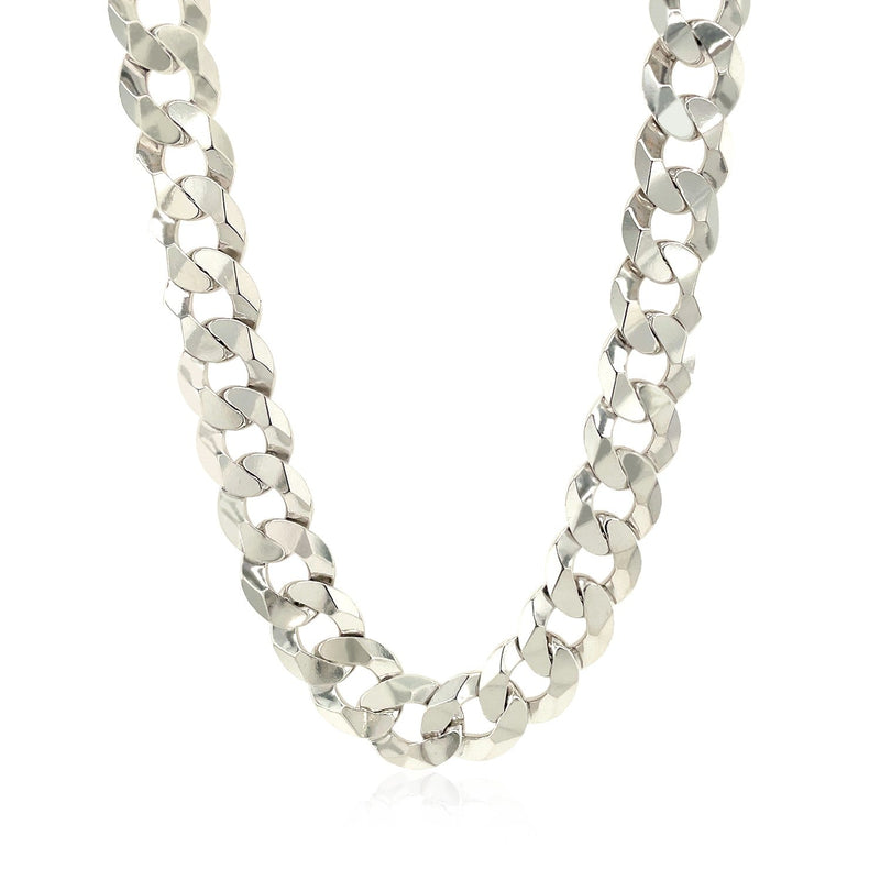 Bids.com Rhodium Plated 9.5mm Sterling Silver Curb Style Chain Necklaces