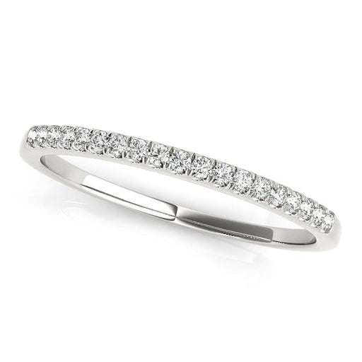 Bids.com 14k White Gold Scallop Pave Set Diamond Wedding Ring (1/8 cttw) Rings