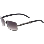 zeroUV Medium Dapper Sleek Metal Two-Tone Square Sunglasses D249 Sunglasses