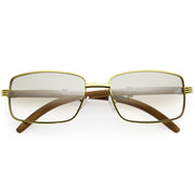 zeroUV Medium Dapper Sleek Metal Two-Tone Square Sunglasses D249 Sunglasses