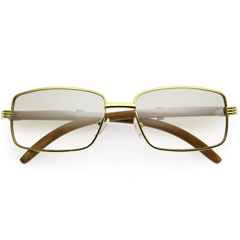 zeroUV Medium Dapper Sleek Metal Two-Tone Square Sunglasses D249 Sunglasses