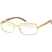 zeroUV Medium Dapper Sleek Metal Two-Tone Square Sunglasses D249 Sunglasses