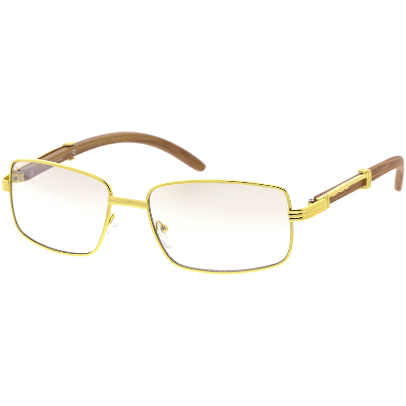 zeroUV Medium Dapper Sleek Metal Two-Tone Square Sunglasses D249 Sunglasses