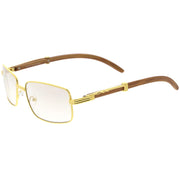 zeroUV Medium Dapper Sleek Metal Two-Tone Square Sunglasses D249 Sunglasses