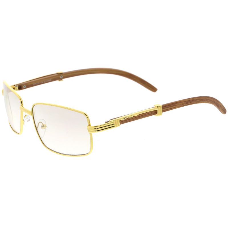 zeroUV Medium Dapper Sleek Metal Two-Tone Square Sunglasses D249 Sunglasses