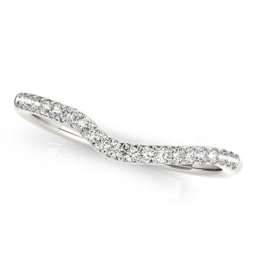 Bids.com 14k White Gold Curved Pave Diamond Wedding Ring (1/4 cttw) Rings