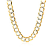 Bids.com 8.2 mm 14k Two Tone Gold Pave Curb Chain Necklaces