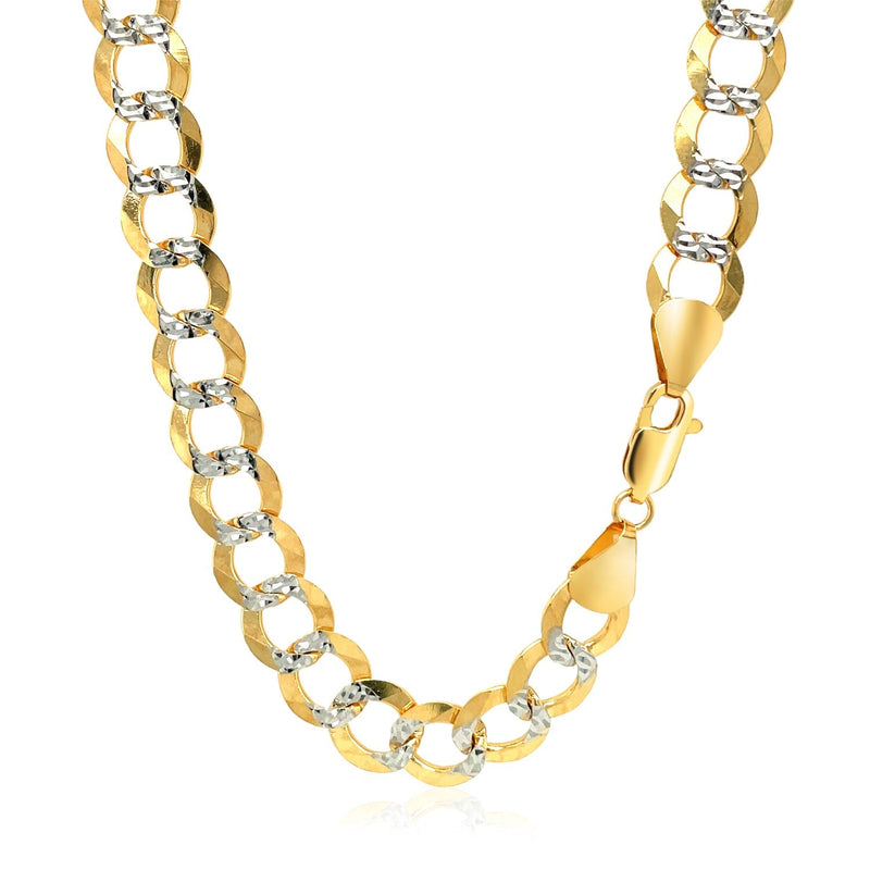 Bids.com 8.2 mm 14k Two Tone Gold Pave Curb Chain Necklaces