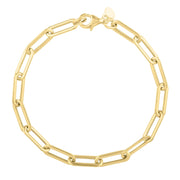 Bids.com 14k Yellow Gold Long Domed Paperclip Chain Bracelet (4.80 mm) Bracelets