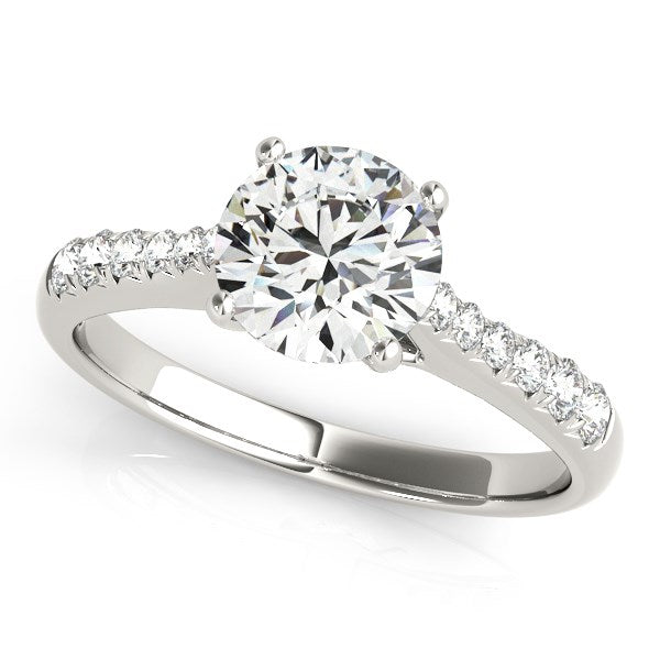 Bids.com 14k White Gold Round Cut Diamond Engagement Ring  (1 5/8 cttw) Rings