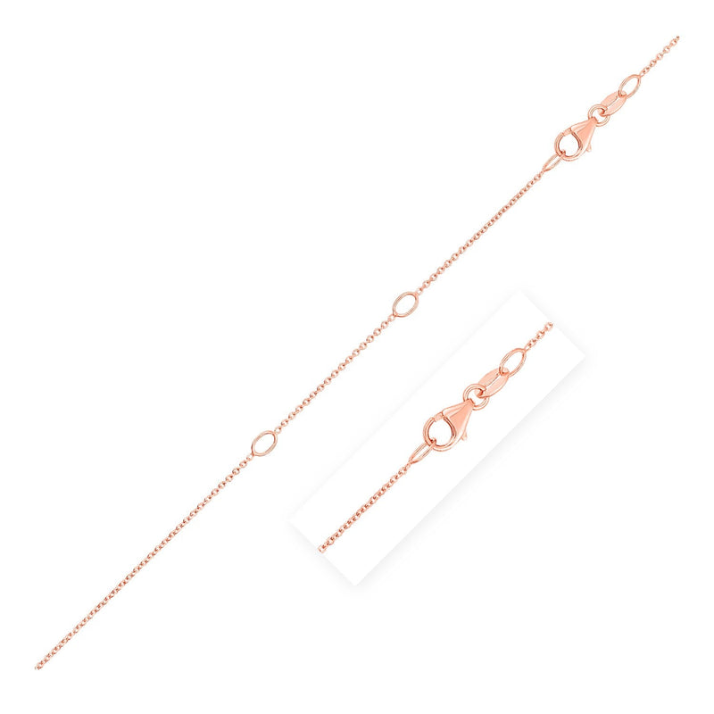 Bids.com Double Extendable Cable Chain in 14k Rose Gold (1.0mm) Necklaces