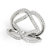 Bids.com 14k White Gold Entwined Design Diamond Dual Band Ring (3/4 cttw) Rings