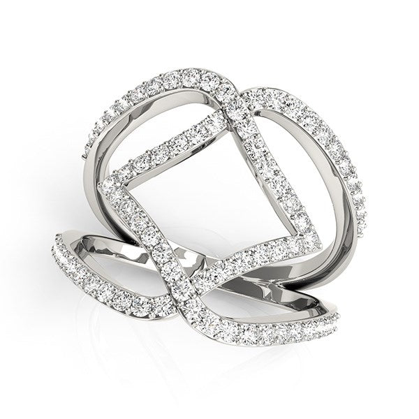Bids.com 14k White Gold Entwined Design Diamond Dual Band Ring (3/4 cttw) Rings