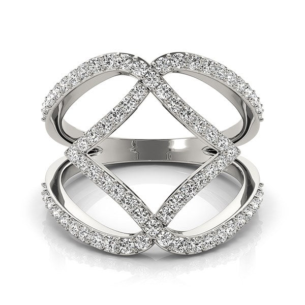 Bids.com 14k White Gold Entwined Design Diamond Dual Band Ring (3/4 cttw) Rings