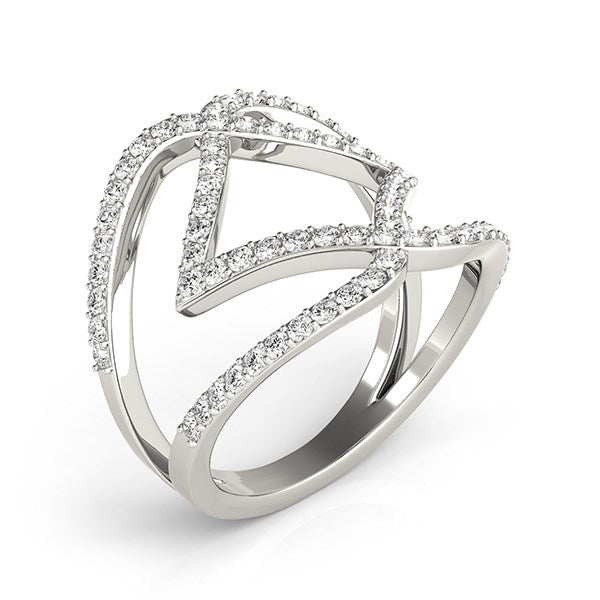 Bids.com 14k White Gold Entwined Design Diamond Dual Band Ring (3/4 cttw) Rings