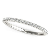 Bids.com 14k White Gold Diamond Wedding Band in Pave Setting (1/8 cttw) Rings
