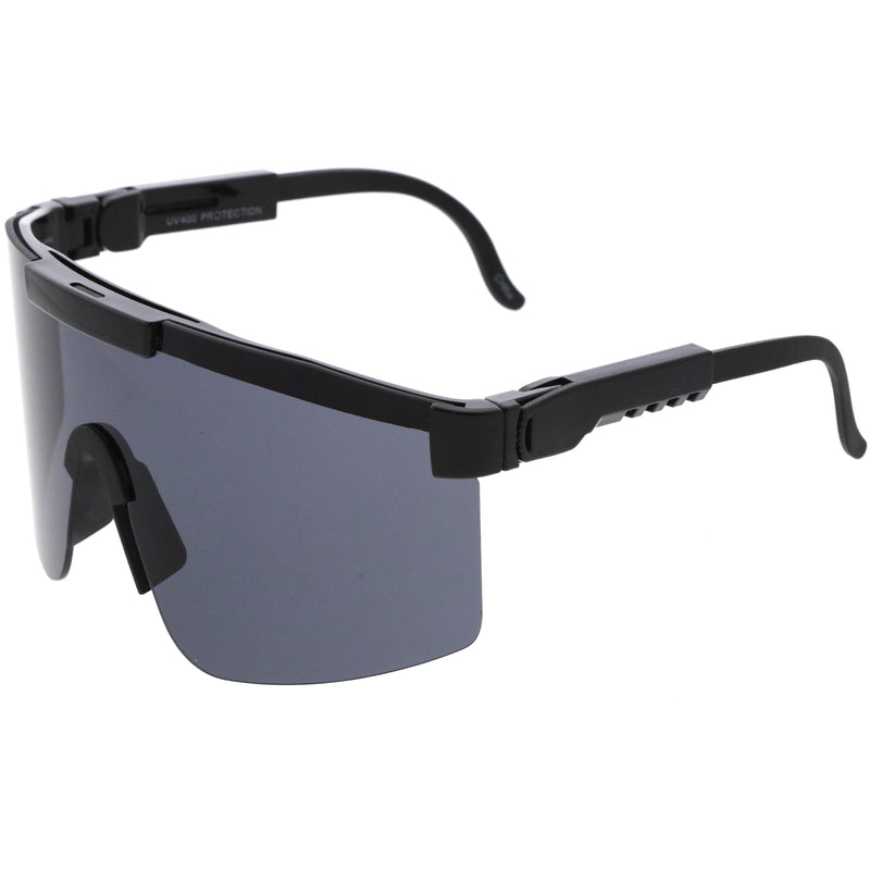 zeroUV Adjustable Futuristic Side Panel Cyberpunk Monoblock Shield Sunglasses D266 Sunglasses