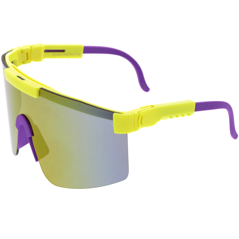 zeroUV Adjustable Futuristic Side Panel Cyberpunk Monoblock Shield Sunglasses D266 Sunglasses