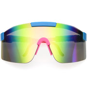 zeroUV Adjustable Futuristic Side Panel Cyberpunk Monoblock Shield Sunglasses D266 Sunglasses