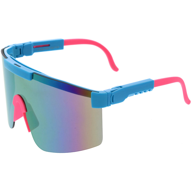 zeroUV Adjustable Futuristic Side Panel Cyberpunk Monoblock Shield Sunglasses D266 Sunglasses