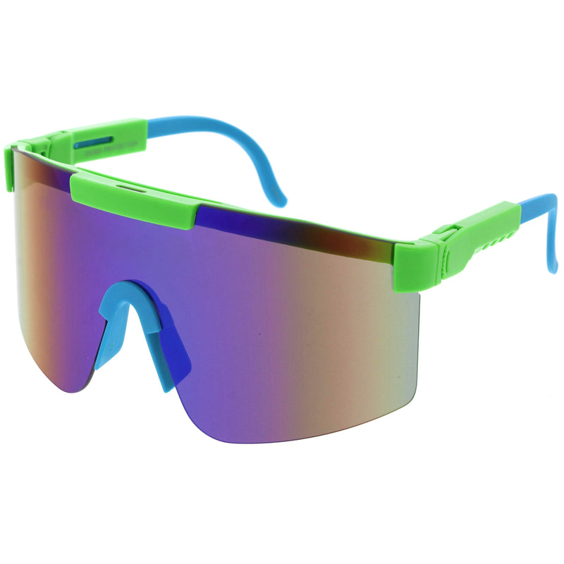 zeroUV Adjustable Futuristic Side Panel Cyberpunk Monoblock Shield Sunglasses D266 Sunglasses