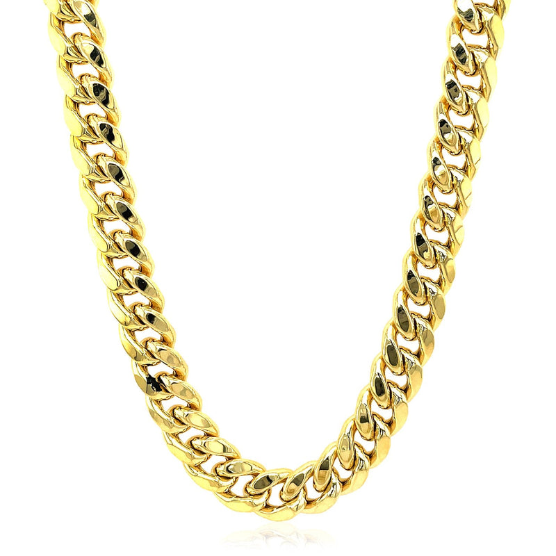 Bids.com 9.15mm 10k Yellow Gold Semi Solid Miami Cuban Chain Necklaces