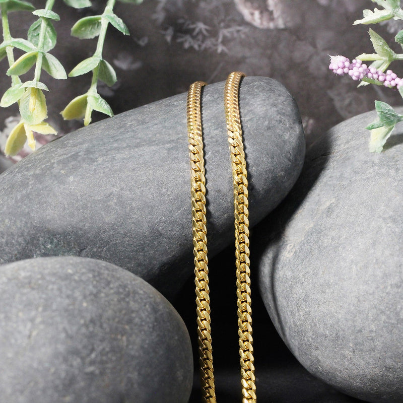 Bids.com 3.2mm 14k Yellow Gold Classic Solid Miami Cuban Chain Necklaces