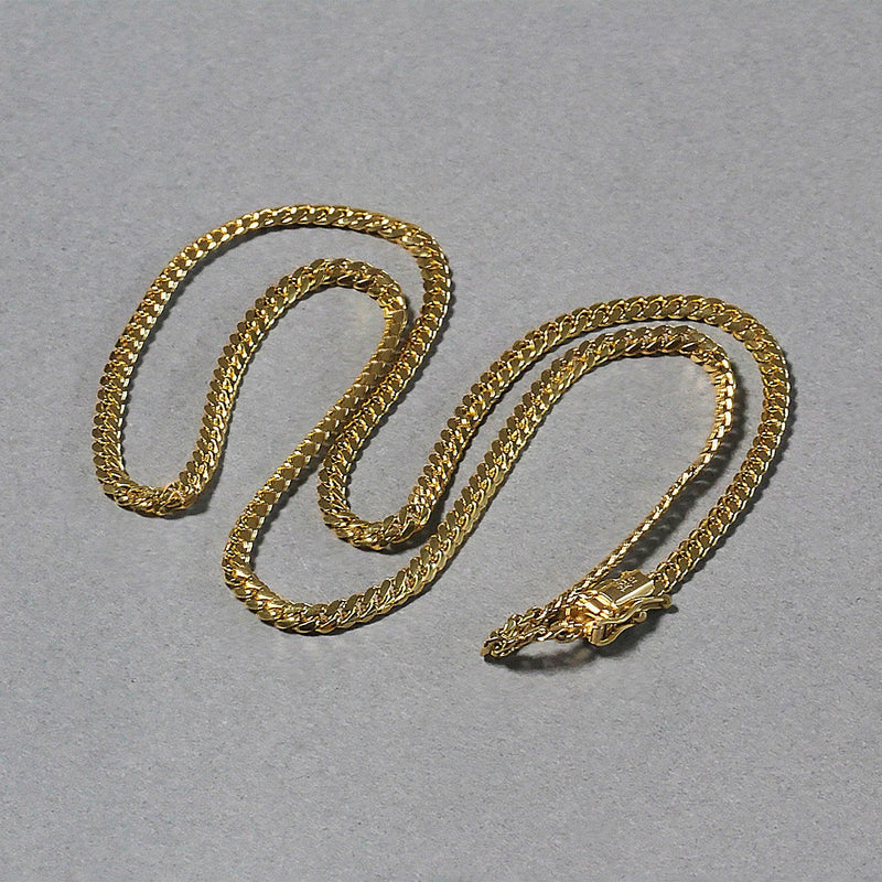 Bids.com 3.2mm 14k Yellow Gold Classic Solid Miami Cuban Chain Necklaces