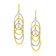Bids.com 14k Two-Tone Gold Multiple Layer Interlaced Earrings Earrings