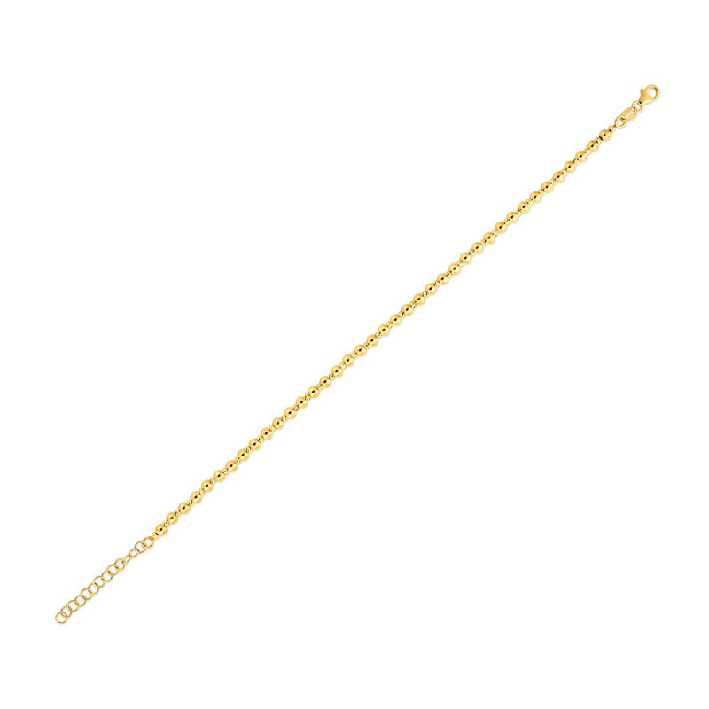 Bids.com 14k Yellow Gold Spaced Bead Bracelet  (3.00 mm) Bracelets