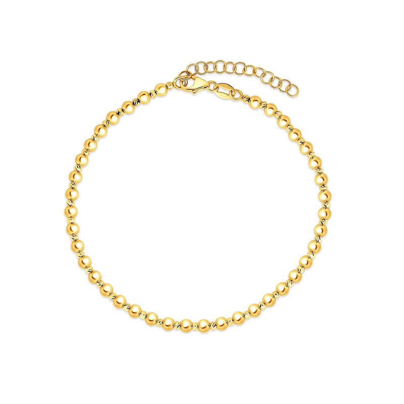 Bids.com 14k Yellow Gold Spaced Bead Bracelet  (3.00 mm) Bracelets