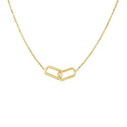 Bids.com 14k Yellow Gold Necklace with Interlocking Petite Rectangles Necklaces