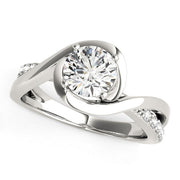 Bids.com 14k White Gold Split Band Round Bypass Diamond Engagement Ring (1 1/8 cttw) Rings