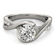 Bids.com 14k White Gold Split Band Round Bypass Diamond Engagement Ring (1 1/8 cttw) Rings
