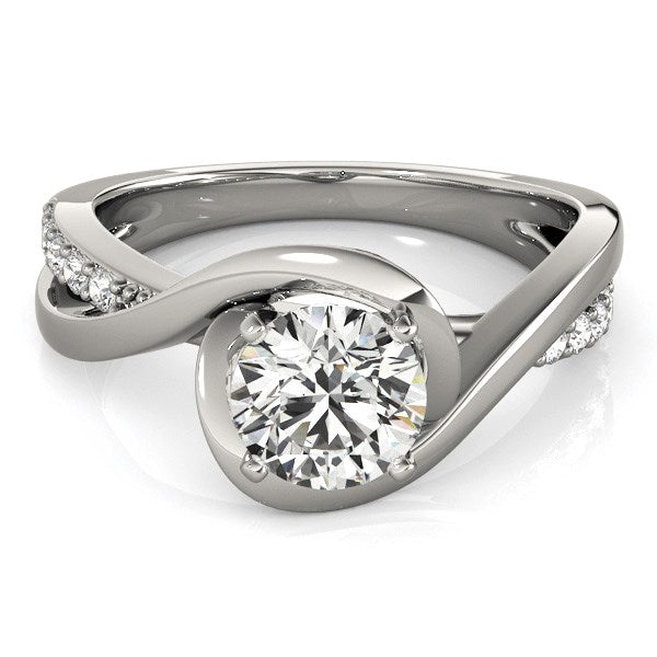 Bids.com 14k White Gold Split Band Round Bypass Diamond Engagement Ring (1 1/8 cttw) Rings