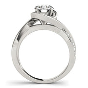 Bids.com 14k White Gold Split Band Round Bypass Diamond Engagement Ring (1 1/8 cttw) Rings