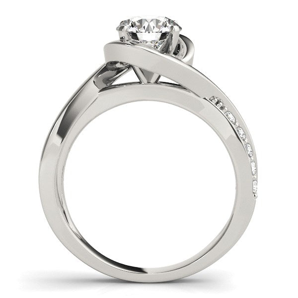 Bids.com 14k White Gold Split Band Round Bypass Diamond Engagement Ring (1 1/8 cttw) Rings