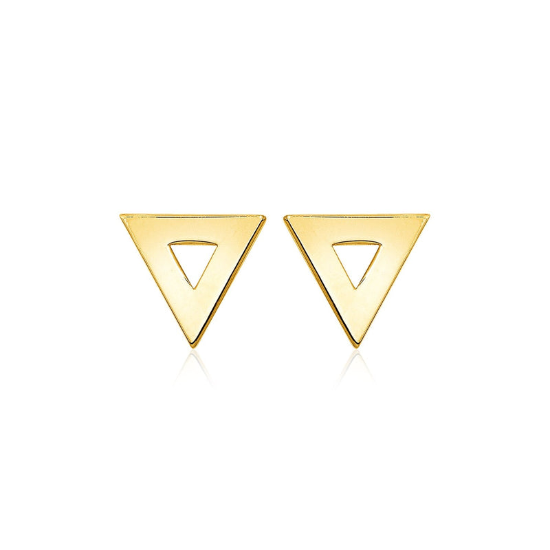 Bids.com 14k Yellow Gold Polished Open Triangle Post Earrings Earrings